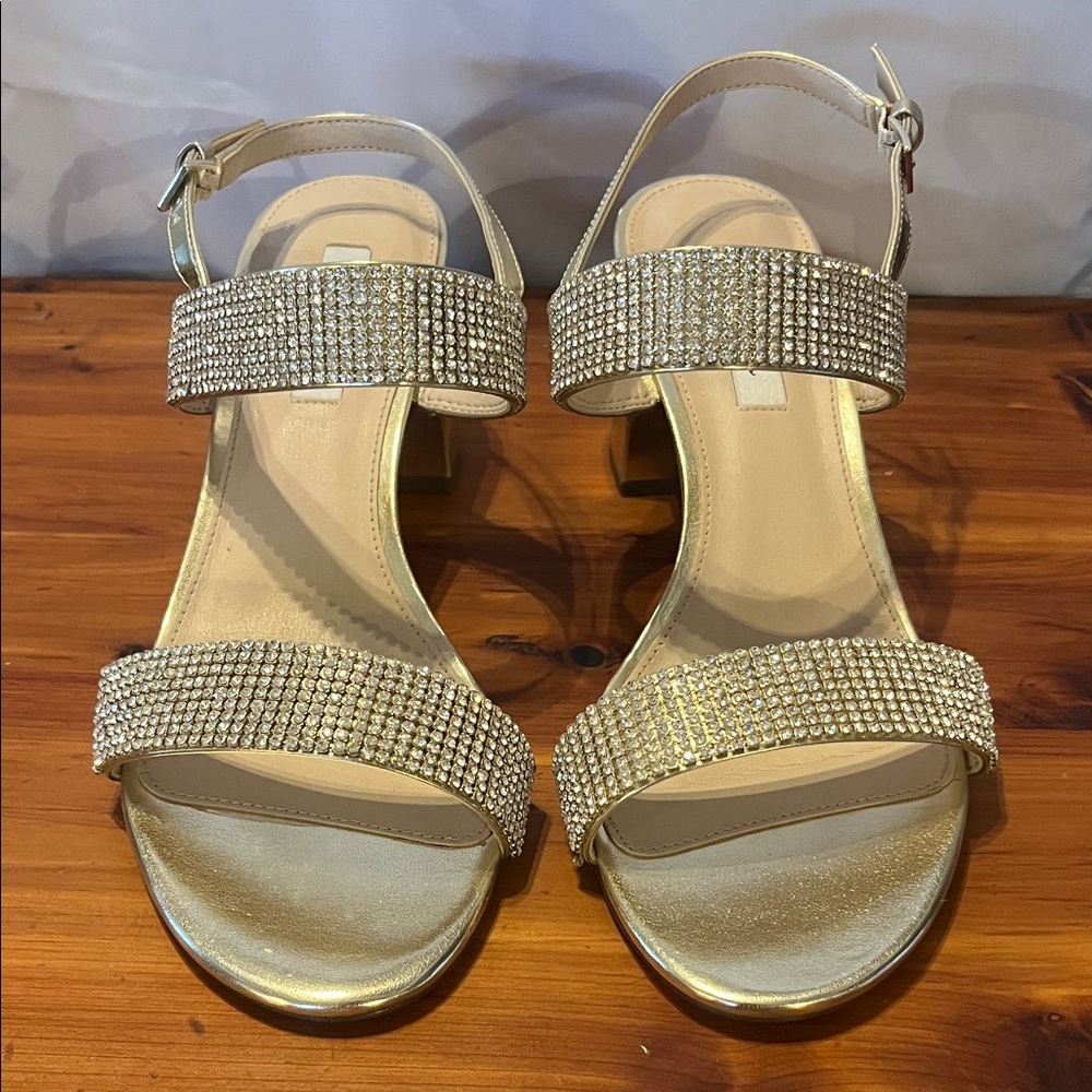 Nina Gold Rhinestone Heels - Never Worn